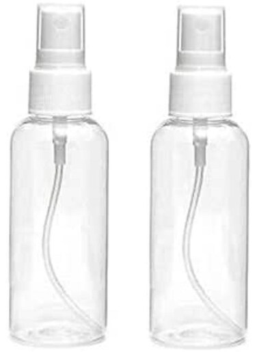 EasyLife 2 Pieces 100ml Plastic Spray Bottles Plastic Spray Clear Empty Fine Mist Plastic Mini Travel Bottle Set Bottles Refillable Liquid Containers