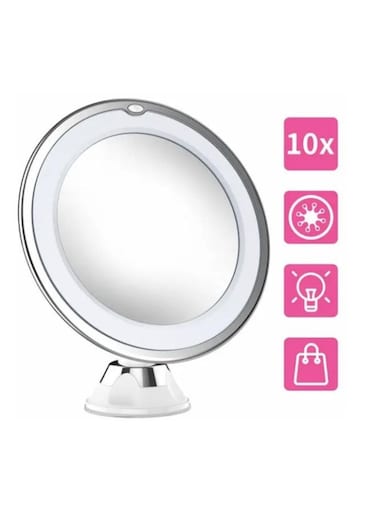 Generic 8" 10X Magnifying Makeup Vanity Mirror Suction Cup With LED Light