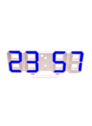 Generic Digital LED Alarm Clock White/Blue 22x5x10cm