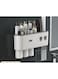 Generic Inverted Toothbrush Holder Double Automatic Toothpaste Squeezer Dispenser Storage Rack Bathroom Accessories With 3 Cups