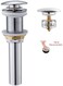 Generic Bathroom Sink Drain With Basket Vessel Sink Pop up without Overflow Polished Chrome