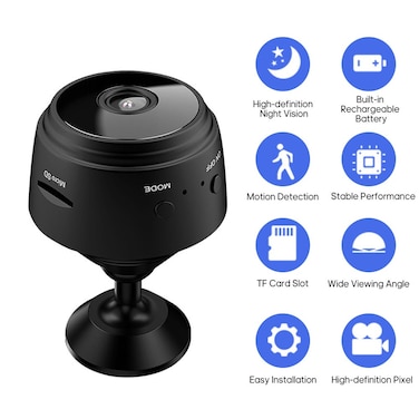 Generic Mini WIFI 1080P High Definition Wireless Remote Video Camera Black
