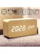Generic Multifunction Wooden LED Alarm Clock With Date Time Display