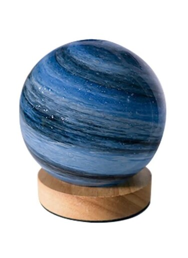Generic Creative planet night light Nordic Study Desktop Beside Bedroom Glass Decorative Table Lamp