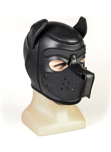 Generic Neoprene Puppy Mask Full Face Novelty Costume Mask With Hood