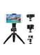 Generic Folding Mini Tripod Stand With 360 Degree Rotatable Ball Head Black