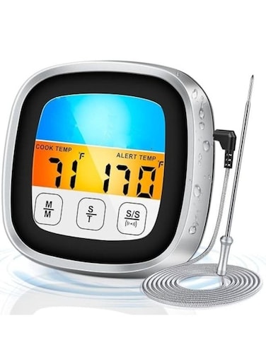 Generic Digital Meat Thermometer For Home Kitchen With Alarm Touch Screen IPX7 Waterproof Probe Cooking Thermometer