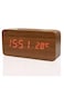 Generic Multifunction Wooden LED Alarm Clock With Date Time Display