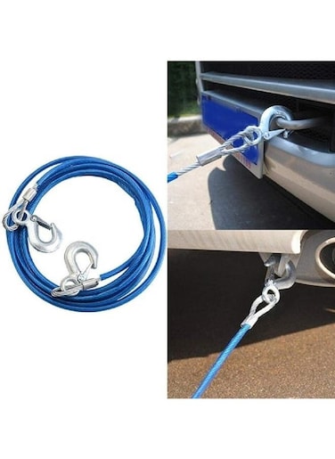 Generic 4M Steel Tow Rope For Car Vehicles Boat Emergency Steel Tow Rope With Hook
