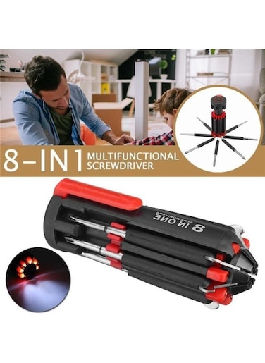 Generic 8 In 1 Multi Screwdriver With LED Light