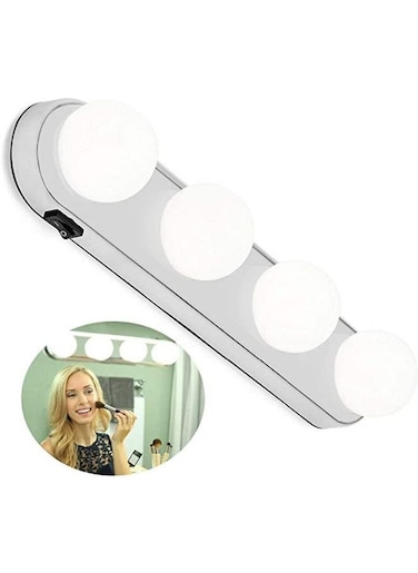 Generic Portable LED Vanity Mirror Lights Studio Glow Vanity Make-Up Light Natural Light For Makeup Dressing Table With 4 LED Bulbs