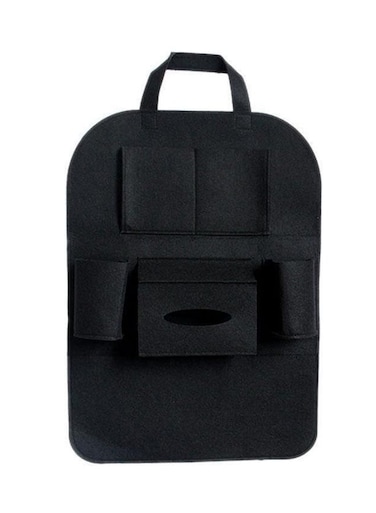 Generic Pu Leather Car Seat Organizer Holder Black