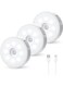 Generic 3 Pieces Motion Sensor Night Light, USB C Rechargeable LED Light, Wireless Night Safe Lighting For Bedroom, Bathroom, Under Cabinet, Kitchen, Hallway, And Stairs