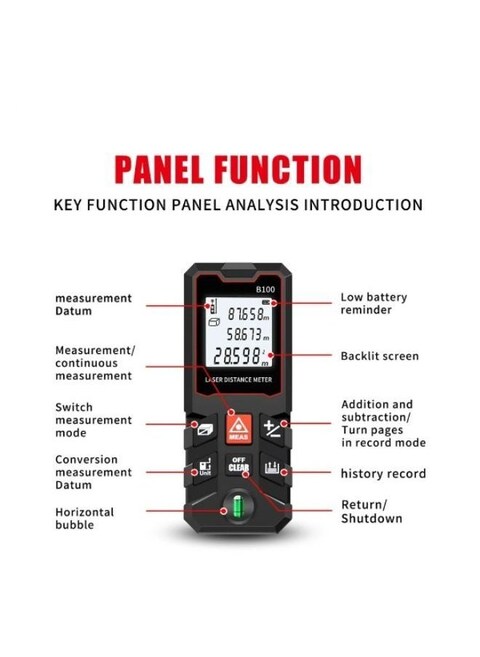 Generic 100M Laser Distance Meter Digital Laser Range Finder Distance Area Volume