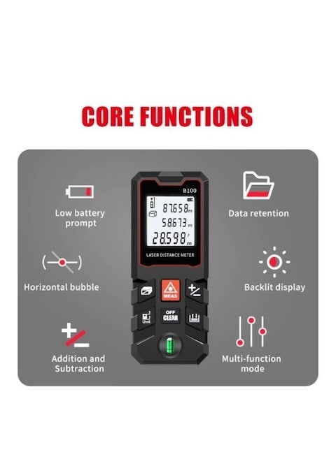 Generic 100M Laser Distance Meter Digital Laser Range Finder Distance Area Volume