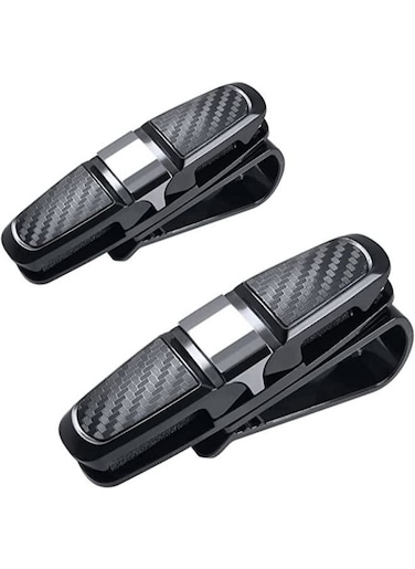 Generic 2 Pieces Sun Glasses Holder Clip Hanger For Car Sun Visor Mount Ticket Card Clip Sun Glasses And Eye Glasses Double-End Clip Holder For your Car 180&deg; Rotational Glasses Holder