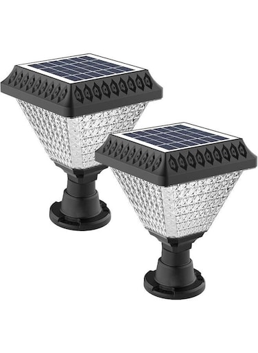 Generic 2 Pieces 10W Solar LED Lights For Home Outdoor Garden Waterproof Wall Gate Decorative Lamp With Remote Control