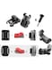 Generic Action Camera Accessories Kit, Helmet Adhesive Sticky Mounts And Buckle Kit, Quick Release Buckle Clip Basic Mount, Vertical Surface J-Hook Buckle Mount Base, Long Thumb Screw