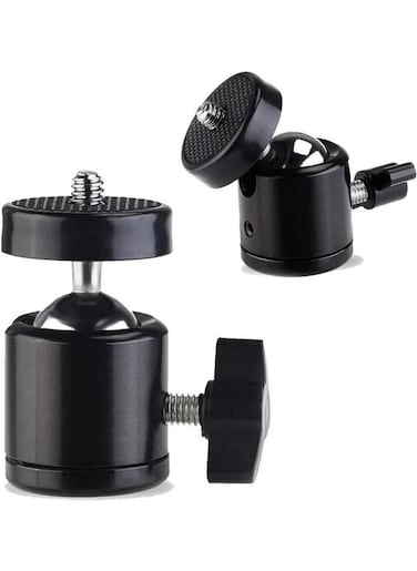 Generic Mini Ball Head Screw Tripod Mount, Universal 1/4", Swivel 360 Degree Rotating Mount Base Adapter, For DSLR Cameras Tripods Monopods Camcorder Light Stand