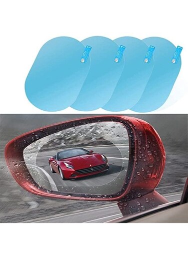 Generic 4 Pieces Anti Fog Film Car Rearview Mirror Film Rainproof Waterproof Film Protective Mirror Film Anti Fog HD Clear Nano Coating For Universal Car Mirrors And Side Windows