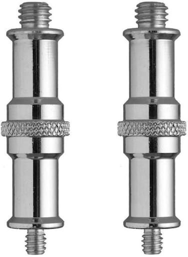 Generic 2 Pieces Standard 1/4 To 3/8 Inch Metal Male Converter Threaded Screw Adapter Spigot Stud For Studio Light Stand