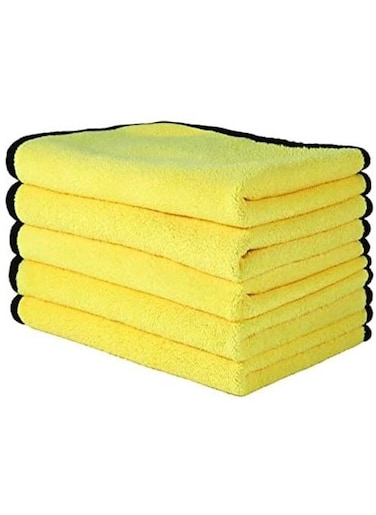 Generic 5 Pieces Soft Edgeless 2-Sided Microfiber Towel For Car
