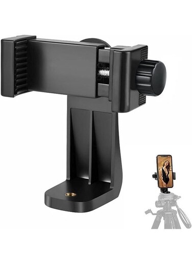 Generic Phone Tripod Mount Adapter, Universal Tripod Cell Phone Holder, Fits Any Smartphone, 1/4" Standard Screw, Rotating Vertical And Horizontal, Compatible With Selfie Stick, Monopod