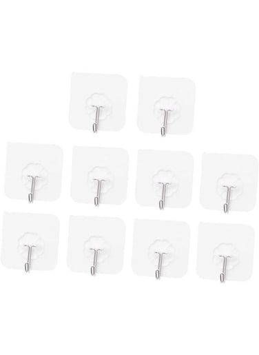 Generic 10 Pieces Strong Adhesive Wall Hooks For Hanging Decoration