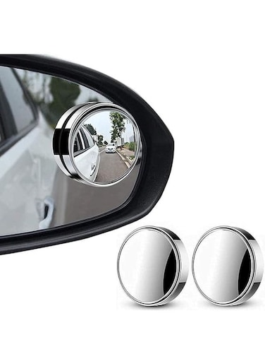 Generic 2 Pieces Round HD Glass Convex 360&deg; Wide Angle Side Rear View Mirror For Universal Vehicles Car Fit w/ 3M Stick On Adhesive