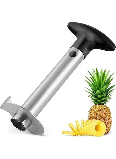 Generic Stainless Steel Pineapple Cutter With Sharp Blade, Detachable Handle, Pineapple Eye Peeler For Kitchen