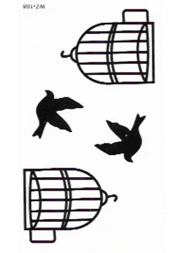 Generic Temporary Tattoo Birds And Nest Sticker For Body Art