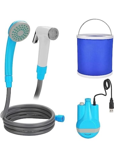 Generic Rechargeable Camping Shower, Wireless Rechargeable Portable Camping Shower, Outdoor Camp Shower Pump, Electric Rechargeable Shower Head For Camping, Hiking, Traveling, Car Washing