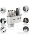 Generic Wall Mounted Toothbrush Holder With Toothpaste Dispenser 1 Cosmetic Drawer, And 6 Brush Slots With Cover Tooth Brush Holder And 2 Cups