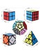 Generic 5 Pieces Magic Bundle Rubik's Speed Cube Set, 2x2x2 3x3x3 Pyramid Megaminx Skew Cube Smooth Sticker Cubes Collection Puzzle Cube Toy Gift For children kids adults