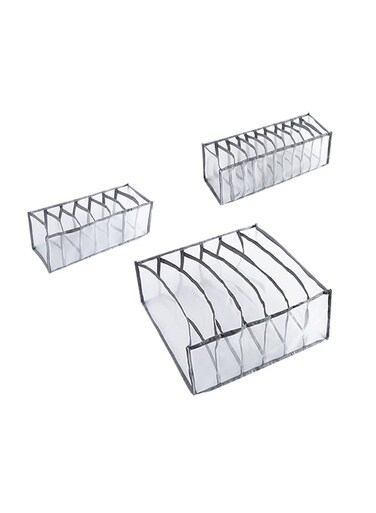 Generic 3-Piece Undergarment Organizer Storage Set Grey