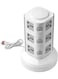 Generic 3 Layer 220V Universal Vertical Multi Socket Tower Extension Outlet With USB Ports 3M Cord And UK-Plug Power Strip