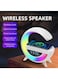 Generic Multifunction G Shape USB Rechargeable Wireless Fast Charger For Mobile Phone, BlueTooth Speaker With LED RGB Smart Lamp