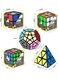 Generic 5 Pieces Magic Bundle Rubik's Speed Cube Set, 2x2x2 3x3x3 Pyramid Megaminx Skew Cube Smooth Sticker Cubes Collection Puzzle Cube Toy Gift For children kids adults