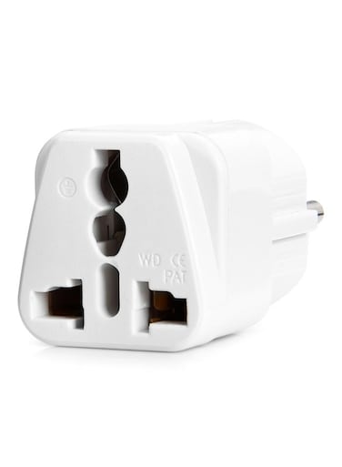 Generic 2-Piece WD9 EU Plug To Universal US/UK/AU Socket Power Adapter/Charger White