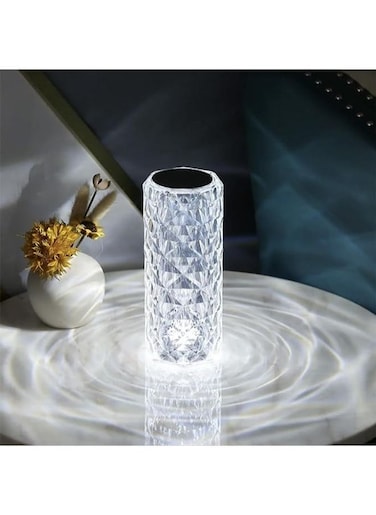 Generic Rechargeable Crystal Table Lamp With 3 Colors Touch Control