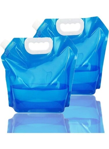 Generic 2 Pieces 2.64 Gallon/ 10L Collapsible Water Container, Camping Water Bag Portable Folding Plastic Water Bag Used For Sports Camping Cycling Climbers Drinking Water Bag