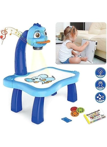 Generic Kids Learn Desk With Smart Projector Painting Learning Table Toy With Light Music Children Educational Drawing Table