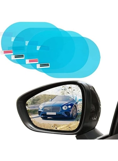 Generic 4 Pieces Of Car Rearview Mirror Film, HD Nano Clear Protective Sticker Film, Waterproof Rainproof Antifogging For Car Mirrors And Side Windows, Car Trucks SUVs Safe Driving
