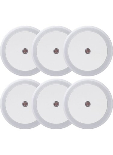 Generic Pack Of 6 Plug-In LED Night Lights With Sensor Warm Yellow