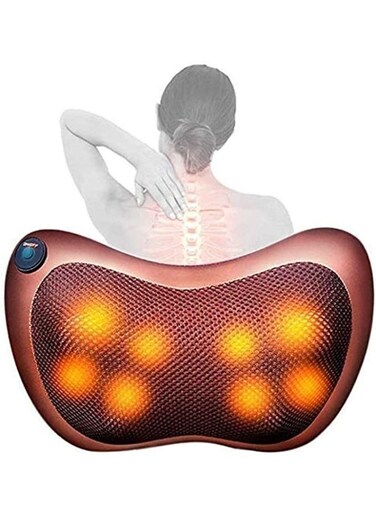 Generic Multifunction Massage Pillow With 8 Massager Heads Heater Neck Shoulder Body Electric Massager Home, Office, Car, Bed Use