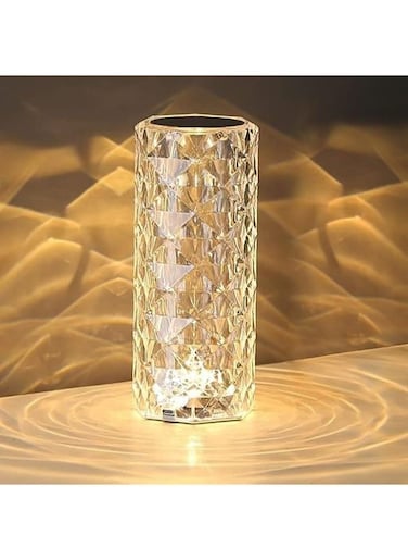 Generic Rechargeable Crystal Table Lamp With 3 Colors Touch Control