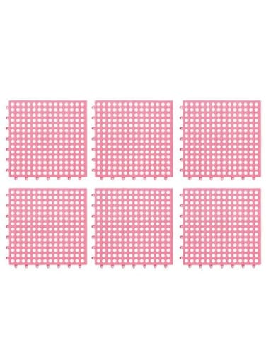 Generic 6 Pieces Non-Slip Shower Mat Bathroom Square PVC Bathmats For Kitchen And Toilet