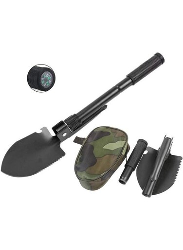 Generic Mini Foldable Gardening Shovel With Hoe And Compass