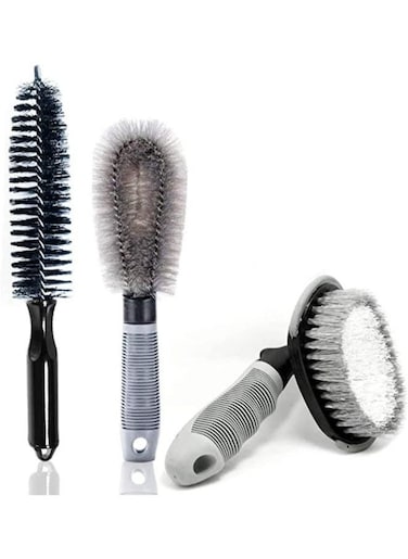 Generic 3 Pieces Wheel Brush Rim Cleaning Brush Multipurpose Use For Wheels Rims
