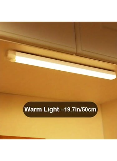 Generic 500mm Wireless Motion Sensor Warm Light Bar LED Wireless Motion Sensor Cabinet Light With Wireless Magnetic USB Rechargeable Night Lamp